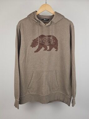 The North Face Bearitage Pullover Hoodie Brown Graphic Sweatshirt Men’s L